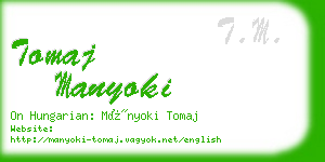 tomaj manyoki business card